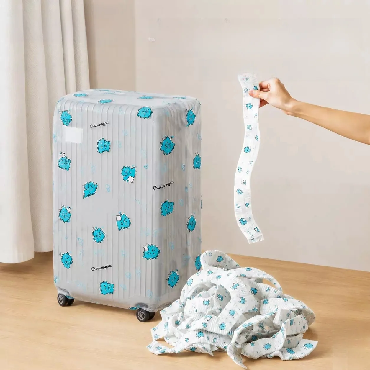 使い捨て旅行荷物保護カバー-ポータブル収納-防塵防水スーツケースシールド-使い捨てバッグカバー