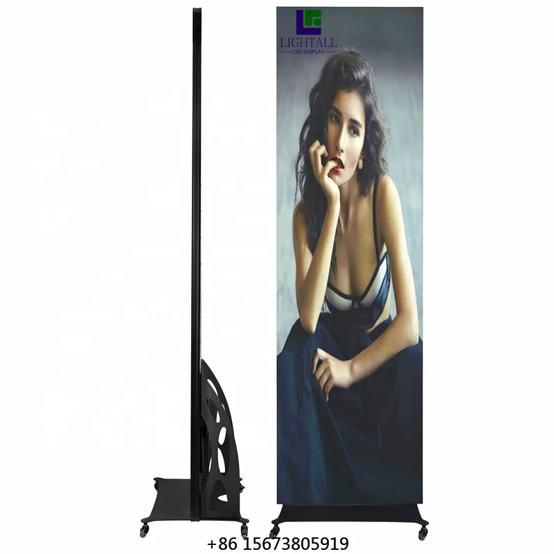 Indoor Outdoor Stand Floor 640x1920mm Advertising Folding Poster Screen RGB Digital LED Display Screen Player Machine Poster