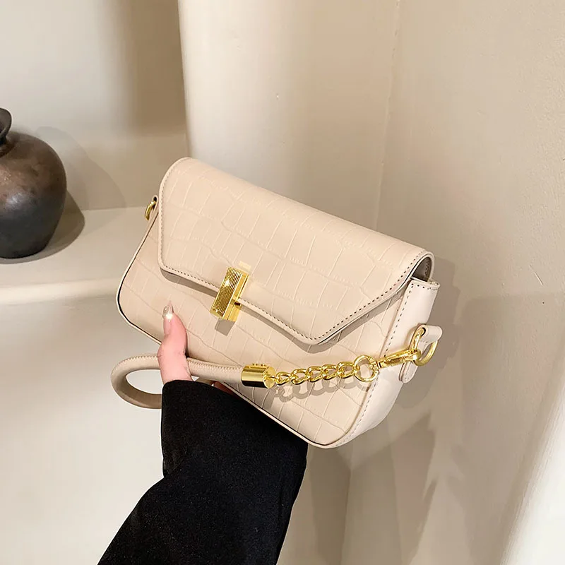 

2023 Новая квадратная женская сумка с текстурированным камнем, винтажная сумка через плечо, минималистичная сумка через плечо, шикарная и изысканная ​