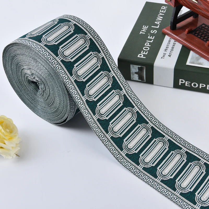 

25 Meters/Lot 9CM Wide Jacquard Woven Ribbon Trim For DIY Curtain Sofa Carpet Decoration Clothing Sewing Crafts