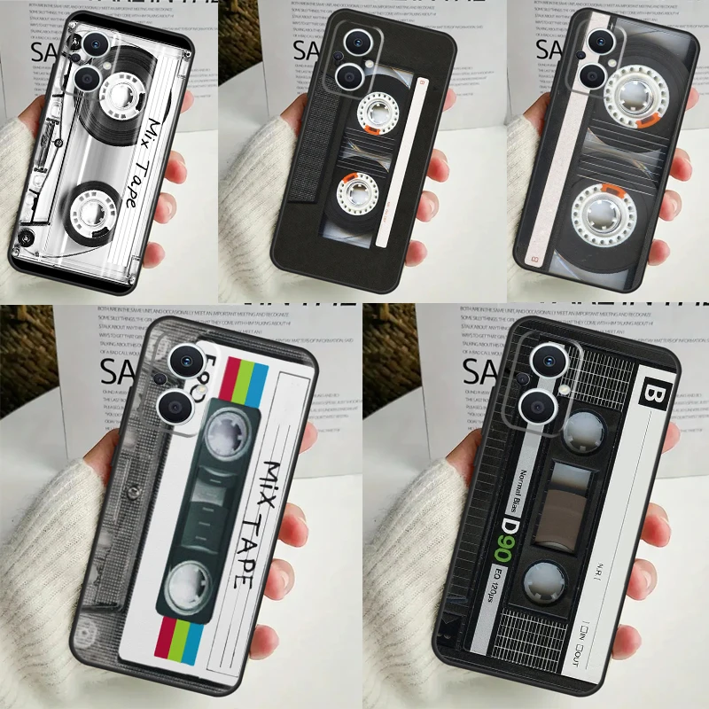 Cassette Mix Tape Case For OPPO Reno 8T 4Z 5Z 8 10 11 Pro 4 5 6 7 Lite OPPO Find X6 Pro X3 X2 X5 Lite Cover