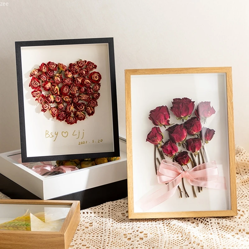 DIY 3D Dried Flower Photo Frames Specimen Stand for Home Decor