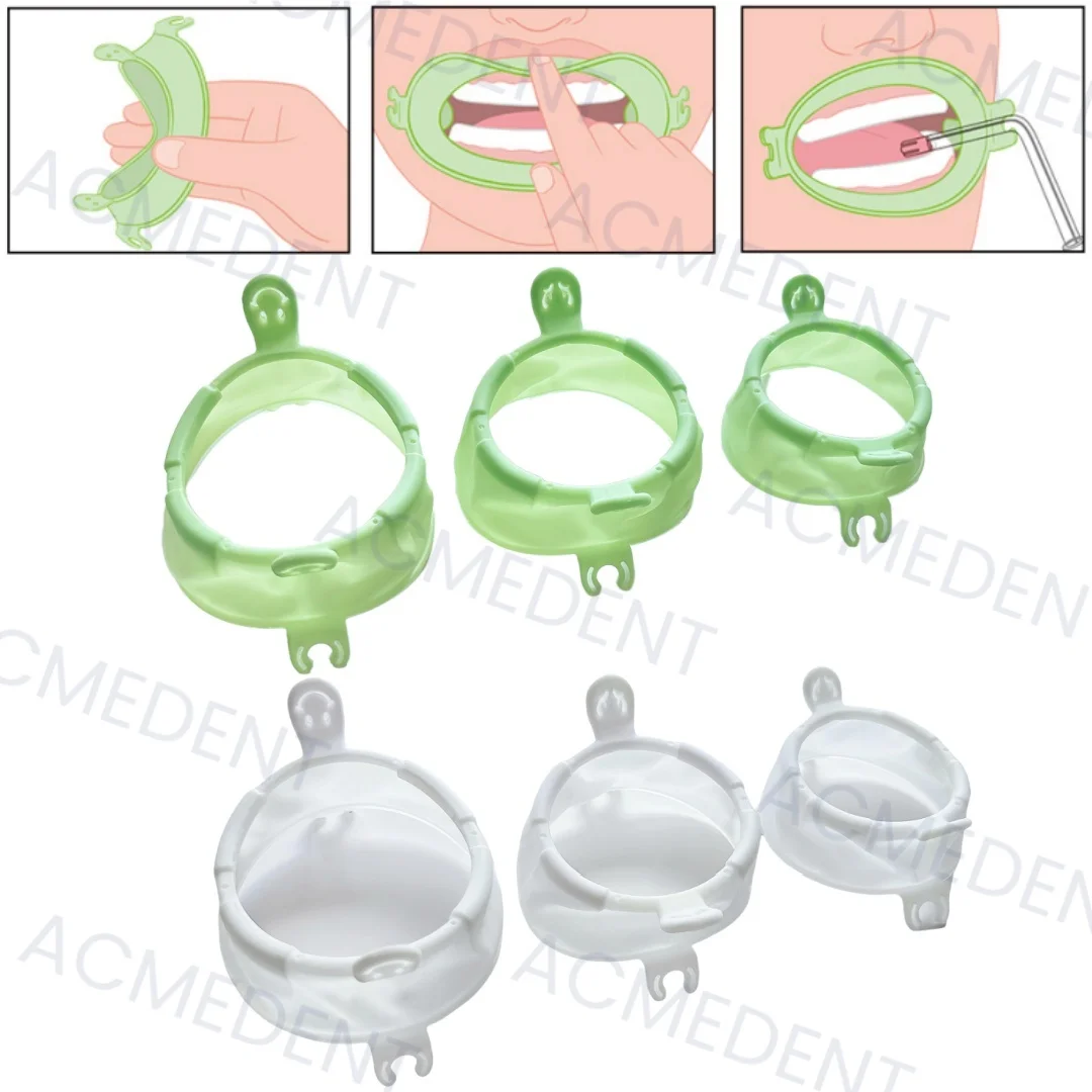 

5-50pcs Dental Mouth Opener Lip Cheek Retractors Wrap Soft Elastic Fixable Tube Holder Smile Face Optragate S/M/L Green White