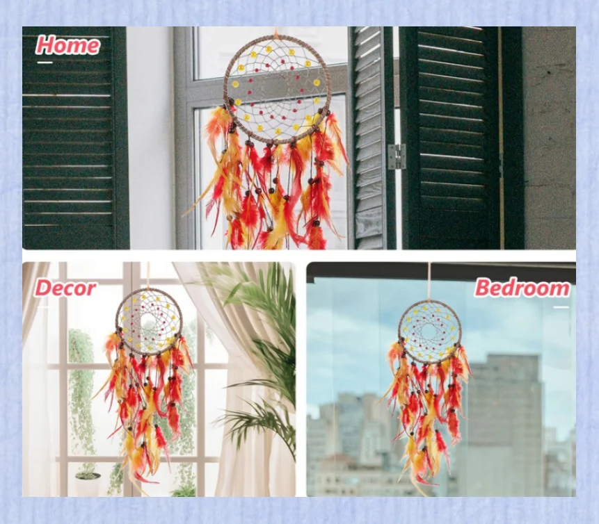 

1 Dream Catcher For Home decoration, Handmade Dream Catcher For Fall Garden And Indoor Room Decoration Plant