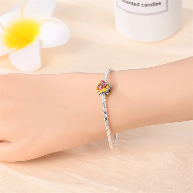 Abalorios de plata de ley 925 con forma de mariposa, tulipán, flor de Iris, compatibles con pulseras Pandora 925 originales, joyería fina para regalo de San Valentín