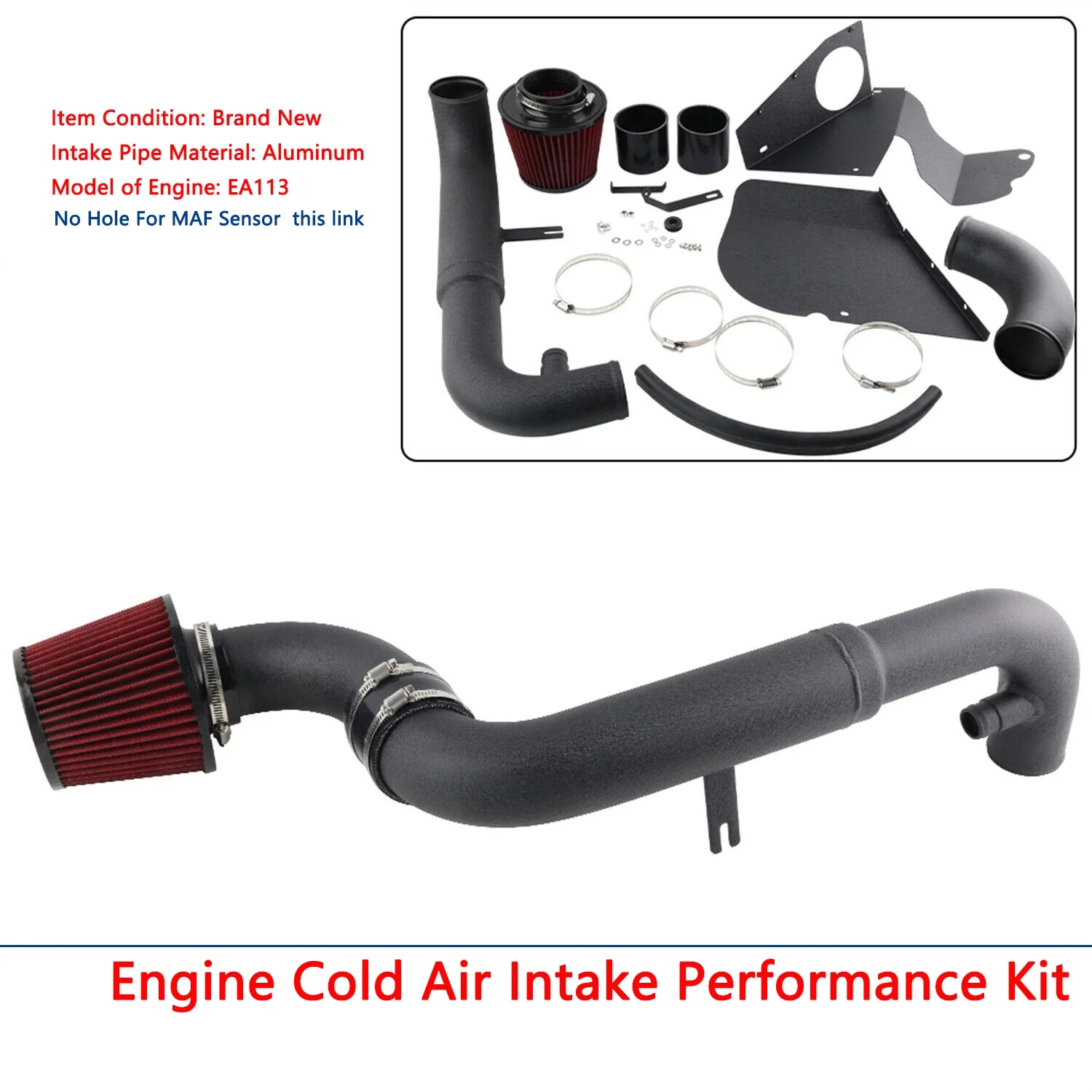 ENGINE Cold Air Intake Kit Pipe Filter Shield For VW Golf GTI MK6 2.0 TFSI EA888 2gen 11-12