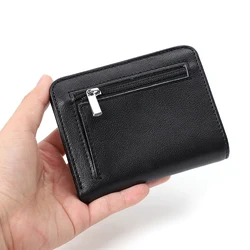 100% Genuine Leather Men Wallet Small Leather Short Wallets Coin Pocket Purse Women Slim Card Holder Wallet Designe Purse Mini