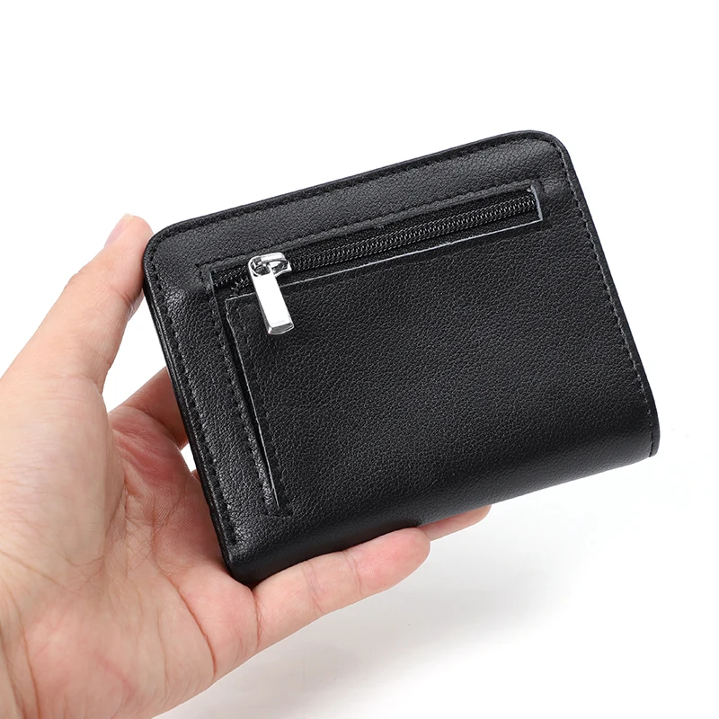 100% prawdziwa skórzana portfel męski małe skórzane krótkie portfele portmonetka kieszonkowa damska etui na karty portmonetka Designe Mini