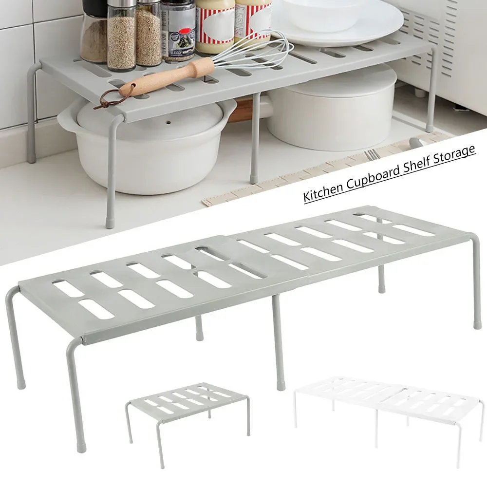 Mensola Salvaspazio Doppio Strato Espandibile – Organizer In Ferro Per Armadi, Ripiani E Cucina, Regolabile Da 27 A 38 Cm, Larghezza 27 Cm, Per Piatti, Spezie E Libri