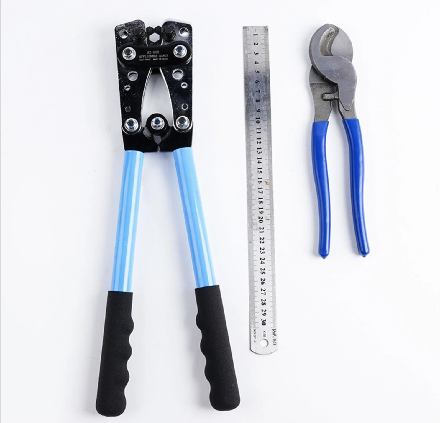 HX-50B Manual Multi-function Hexagonal Crimping Stripping Pliers 6-50mm AWG 10-0 and Large Copper Aluminum Naked Terminals