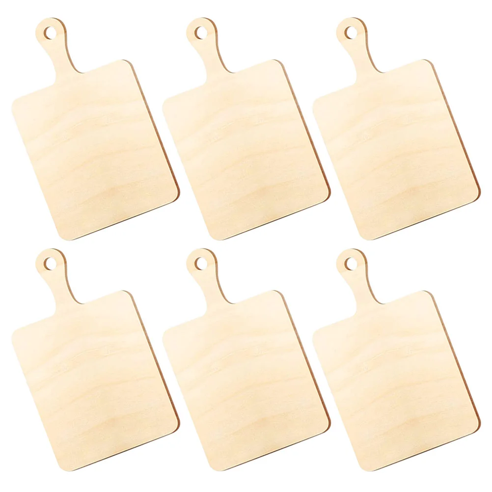 6 Pcs Bread Cutting Board Kindergarten Graffiti Toys Wooden Chopping Boards Craft