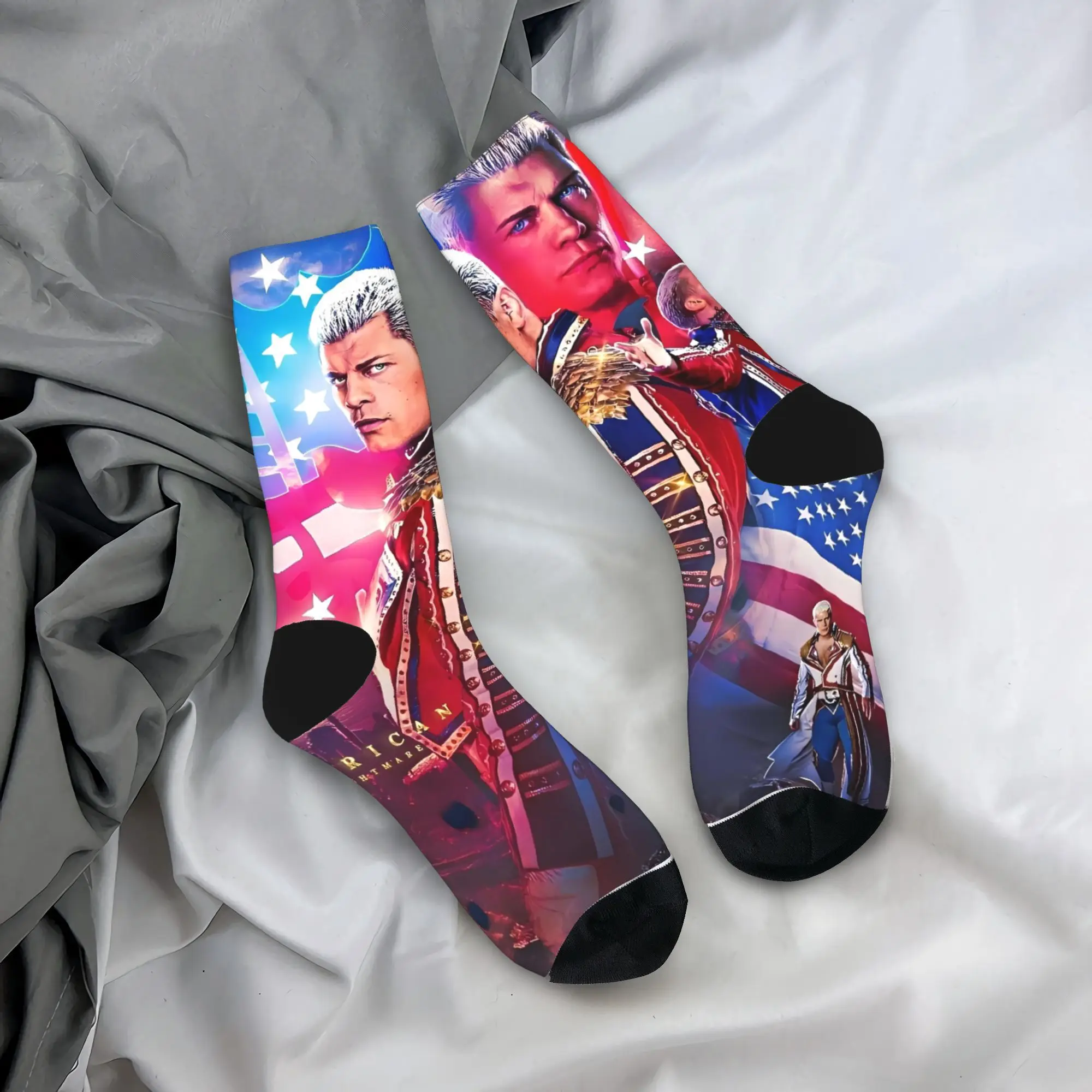 

Men Socks Cody Rhodes Wrestling Stockings Non Slip High Quality Socks Autumn Elegant Pattern Skateboard Socks