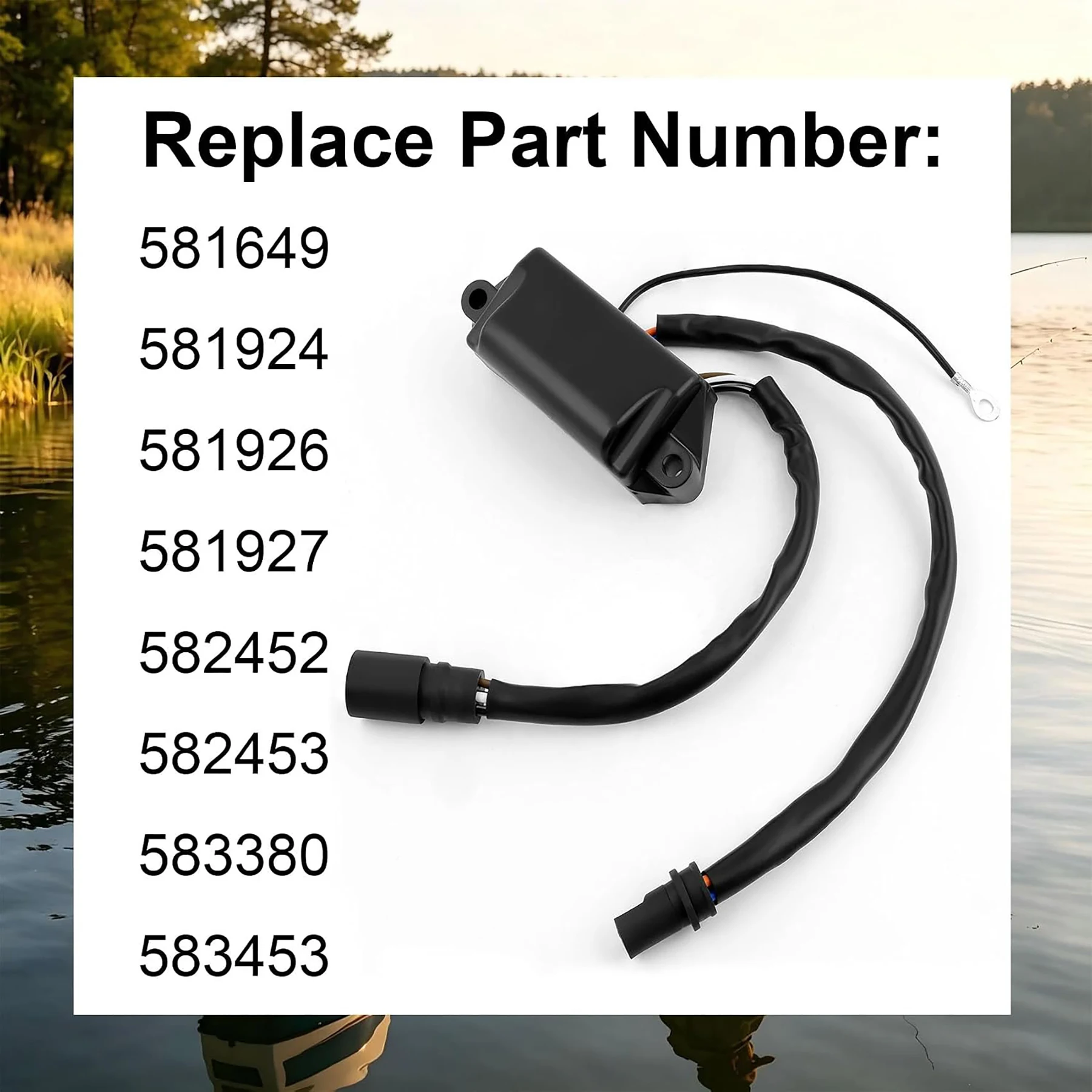 Fits for Johnson Evinrude 2 Cyl 4 4.5 6 7.5 8 9.9 15 25 30 35 40 50 55 60 HP Outboard Motor CDI Unit 582452 581927 581649 583380