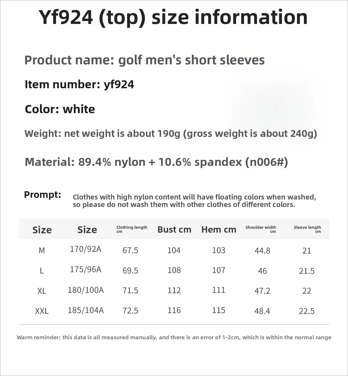 PGM Golf Herren Kurzarm-T-Shirt Sommer Sonnenschutz Kragen Top Polo Kleidung YF924 – Detail 1
