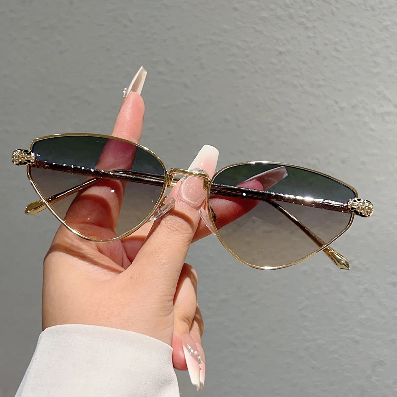 KAMMPT Vintage Cat Eye Sonnenbrille Frauen Mode Dreieck Rand Outdoor Casual Shades Neue Trendy Marke Design Gradienten Sonnenbrille