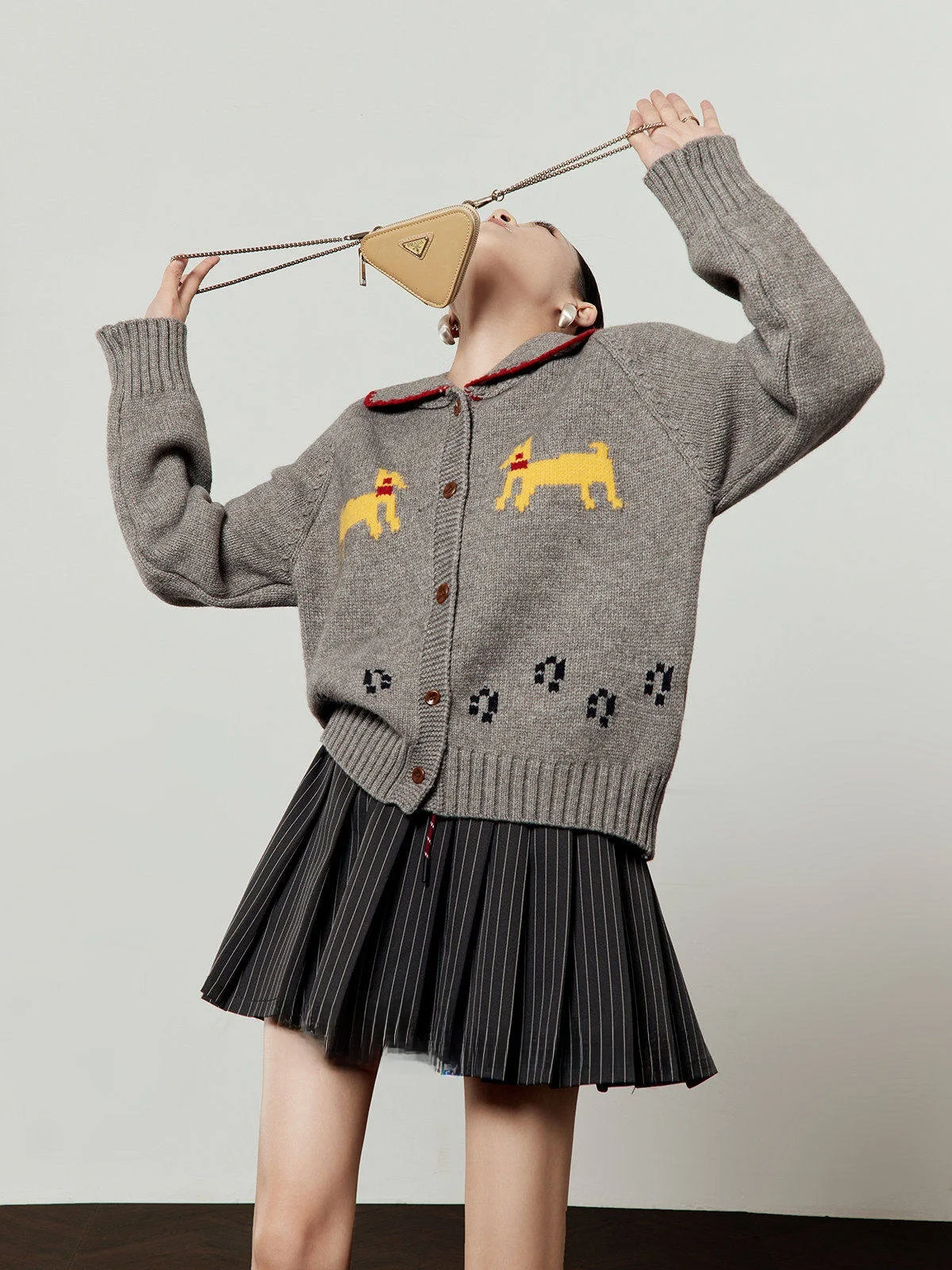 

ay Knitted Sweater Women's Loose Fit Collared Fun Texture Winter 2025 Casual Sle Knitwear Vintage Inspired Long Sve Ca...