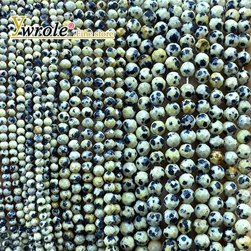 

Faceted Round Gem 2 3 4mm Natural Stone Black Point Jasper Spacer Beads for Jewelry Making Diy Bracelets Charms Accessories 15''