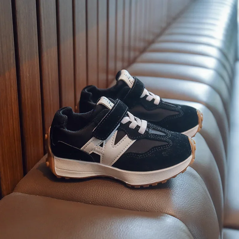 New Spring Autumn Boys Girls Lace-up Running Shoes Children Soft-soled Non-slip Campus Sneakers Kids Casual Student Sports Shoes
