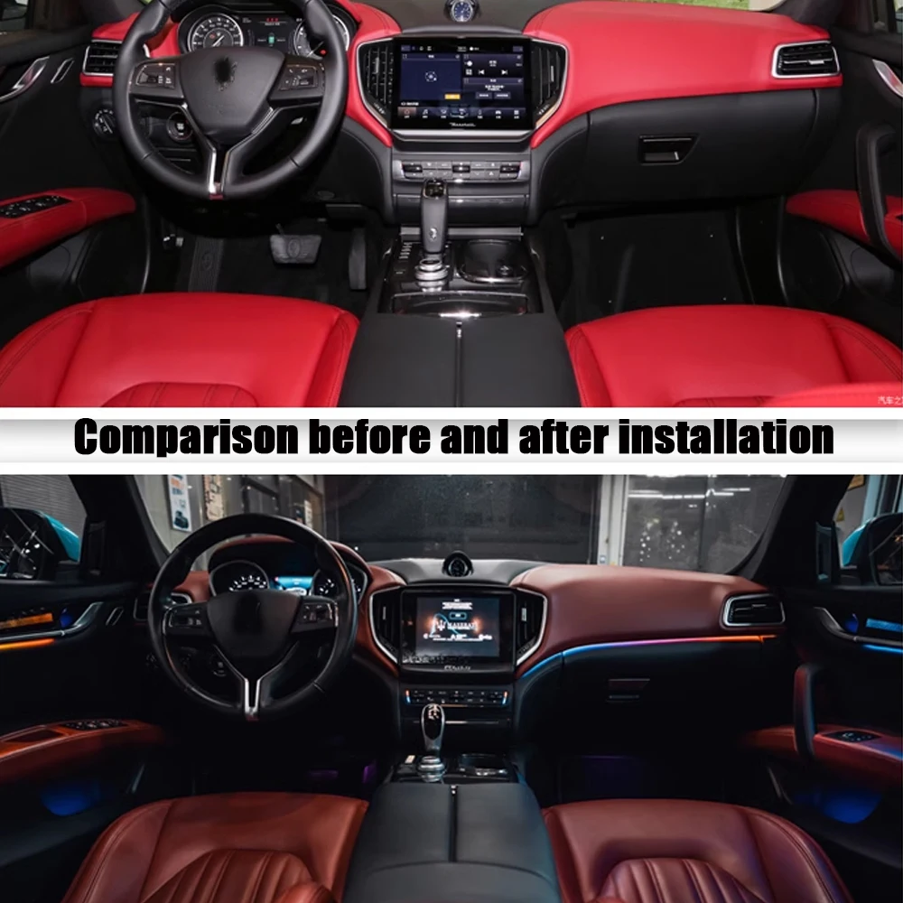 Car Decoration Atmosphere Lighting For Maserati Quattroporte Ghibli Levante 64 Color Led Dynamic Interior Ambient Light