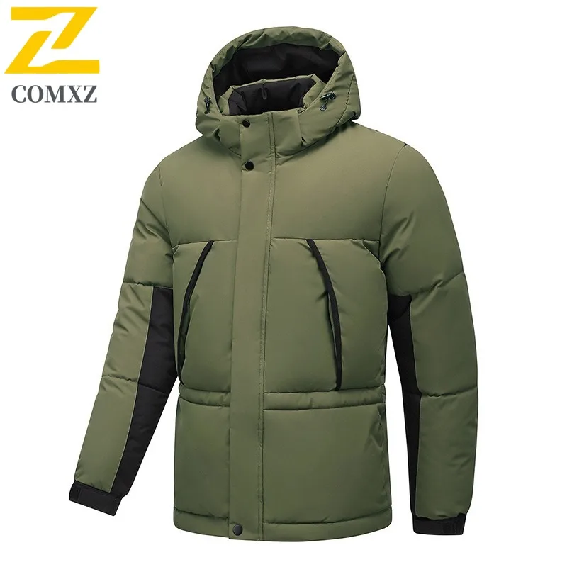 COMXZ 2025 Mens Womens Detachable Lined Thickened Winter Jacket Warm Tactics Waterproof and Windproof Outdoor Workweer Coat