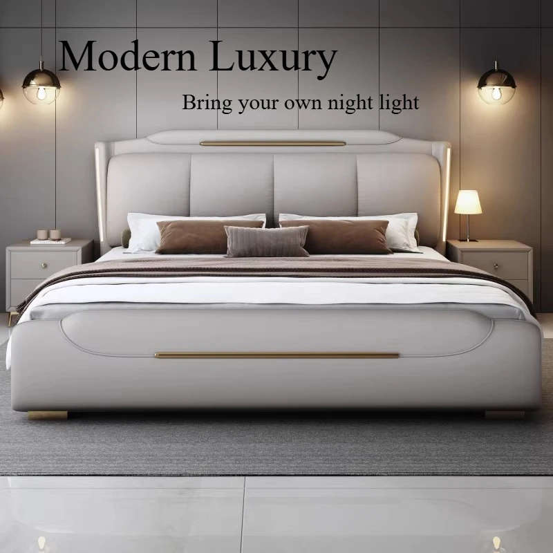 

Светильник для кровати, роскошная современная уникальная двуспальная кровать с обивкой, прикроватные тумбочки, хранение, мебель для спальни, Camas De Matrimonio Dormitorio
