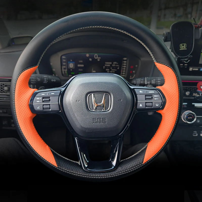 

Microfiber Leather Car Steering Wheel Cover Braid for Honda Civic 11 Accord 11 CRV CR-V HRV ZRV 2023-2026 Breeze 2025 Pilot 2023