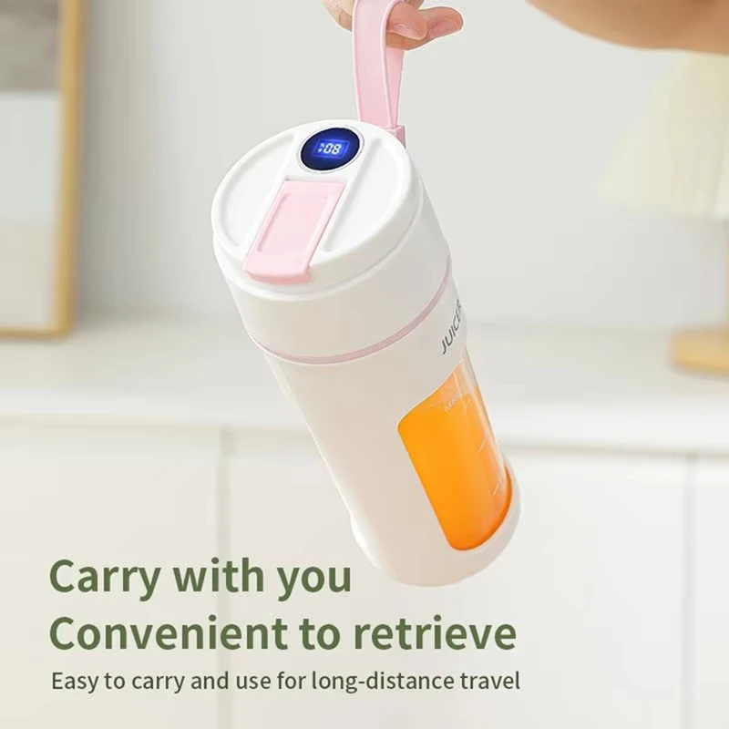 Portable Juicer Electric Blender Multifunction Maker Machine Fruit Extractors Smoothies Mixer 6 Blades 1200mAh Orange-A13G