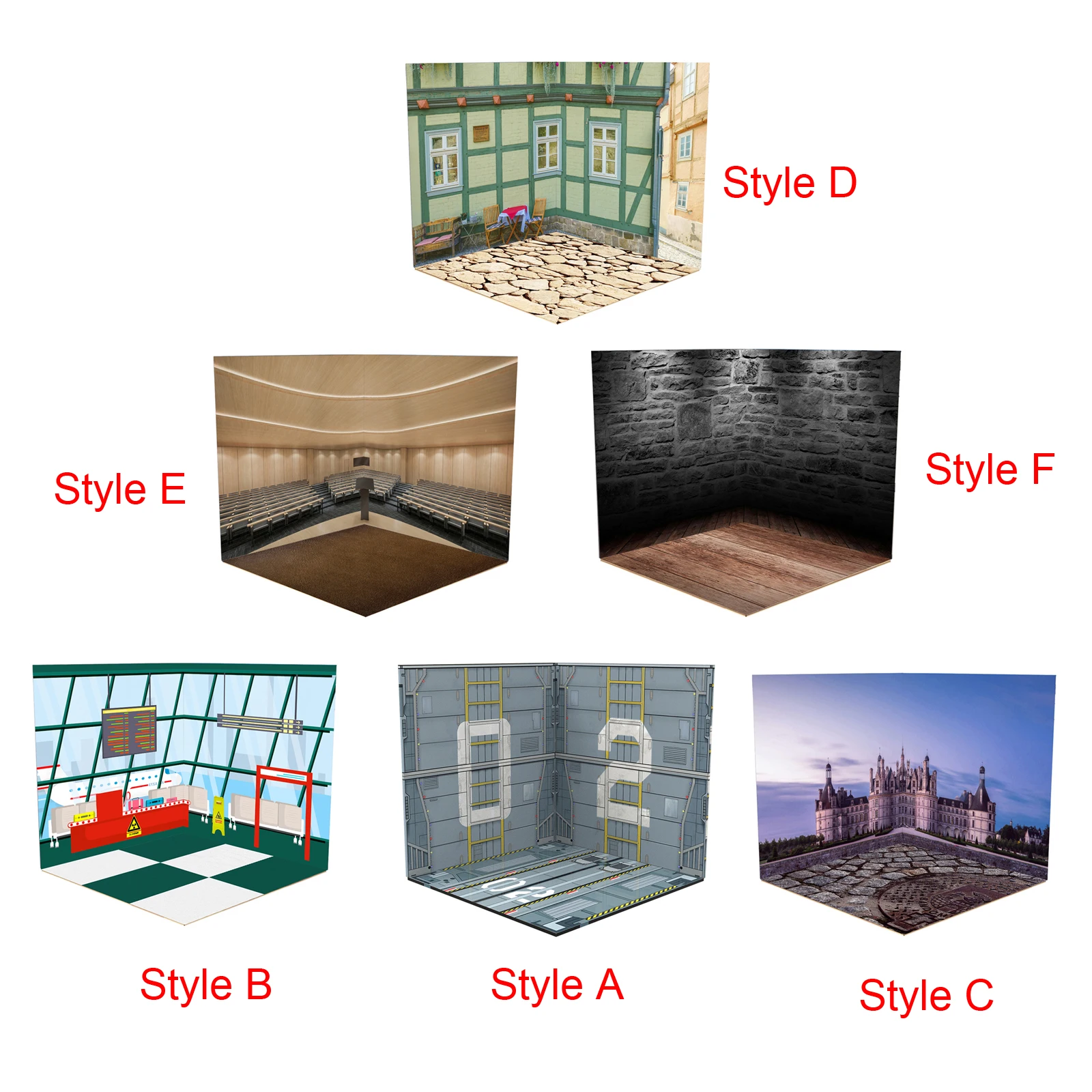 1/12 مقياس عرض خلفية منظم الديكور خلفية تخزين المشهد لشخصيات العمل دييكاست سيارة دمى تخطيط الديوراما