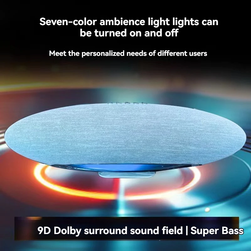 200W high-power wireless Bluetooth speaker with strong bass and 360 °surround LED flashing light with adjustable on/off function