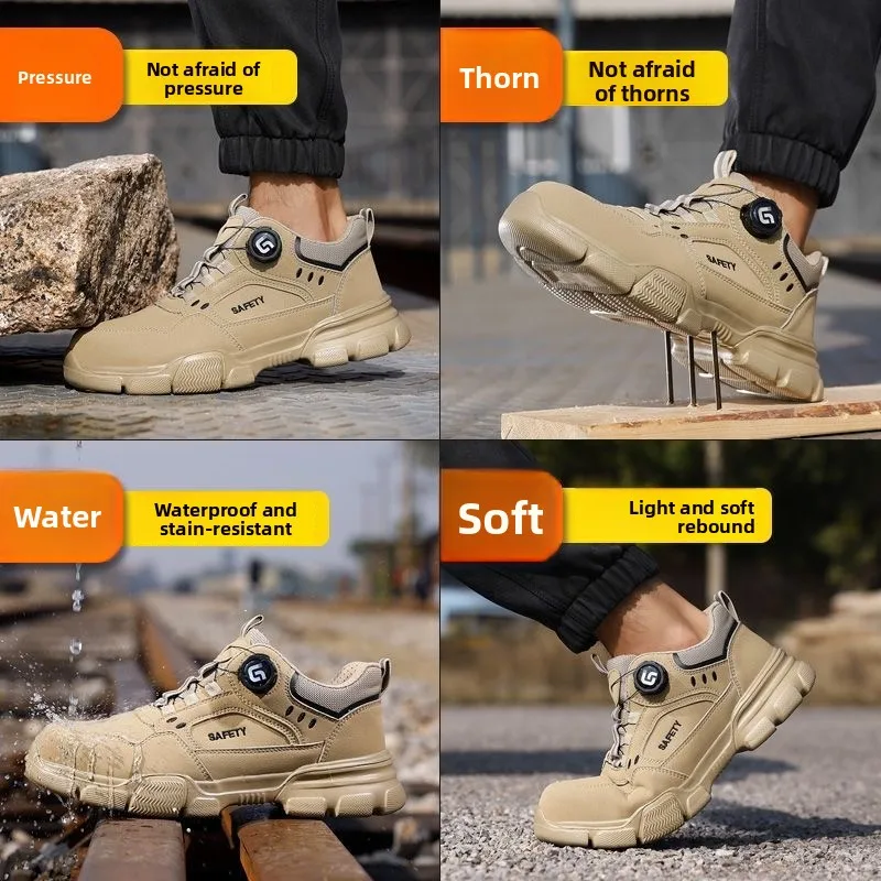 الصلب حذاء مزود بفتحة للأصابع رجل Safet Steel تو كاب ثقب أحذية عمل الرجال النساء واقية العمل حذاء مكافحة تحطيم أحذية الحماية