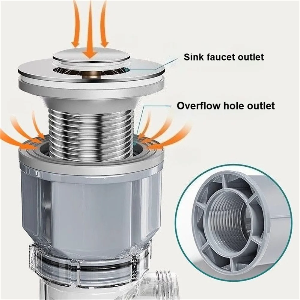 Stainless Steel Drain Strainer Compatible with Standard For Sink Openings and Featuring Flip Top Accessibility