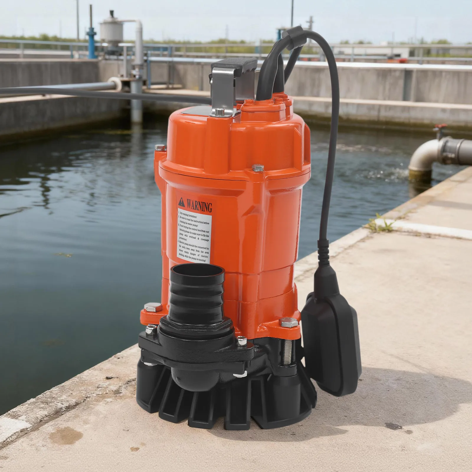 

Оранжевый погружной насос для сточных вод мощностью 550 Вт, для грязной воды, ирригации, полива сада, мойки автомобилей, 3420 об/мин