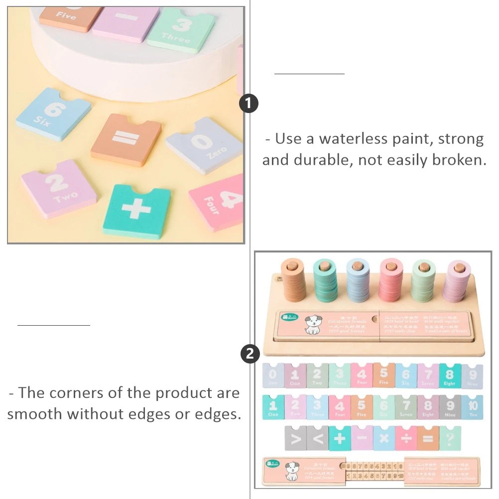 3D Arithmetic Learning Frame Kids Strong Waterless Paint Smooth Edges Educational Color Shape Size Awareness Calculation