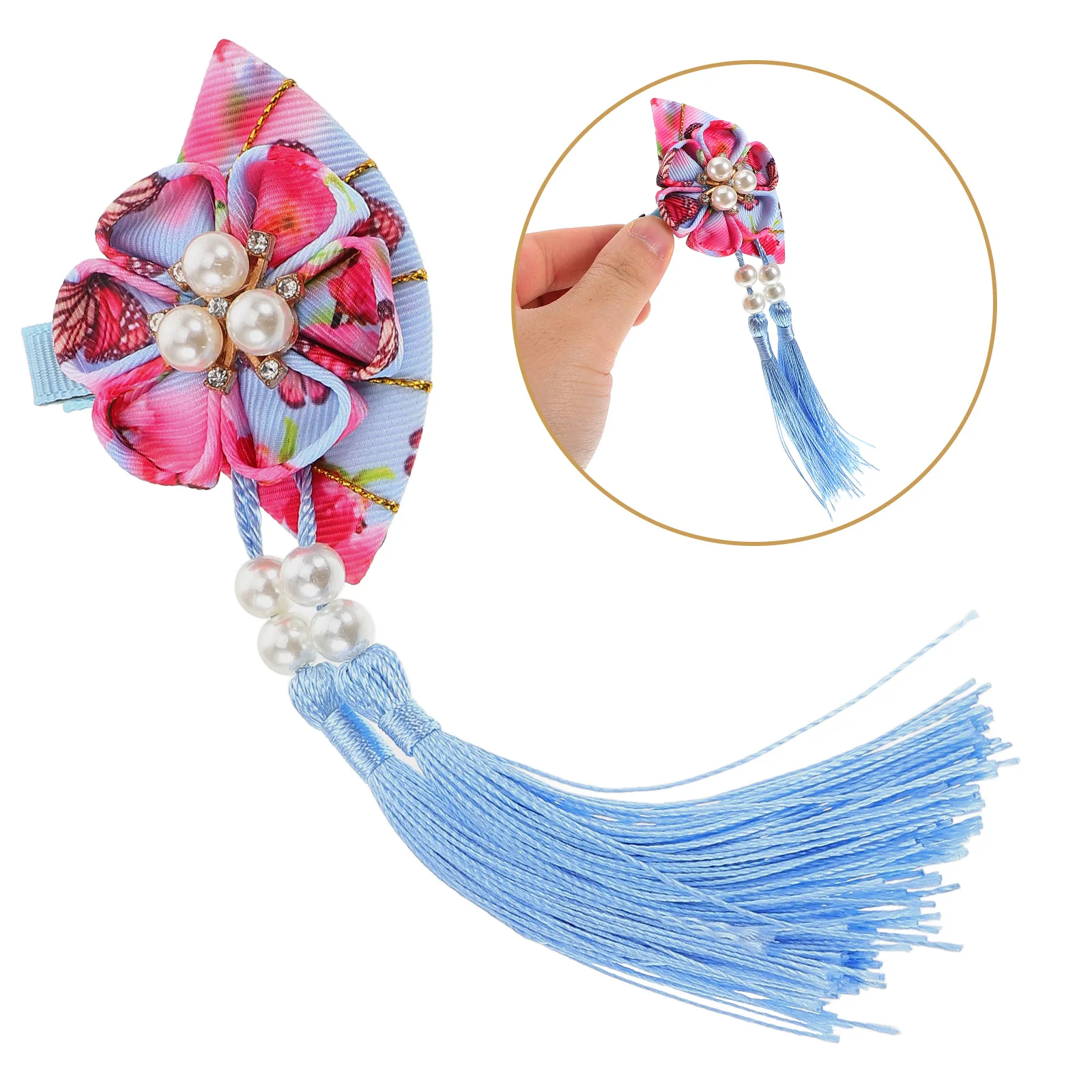 

Japanese Fan Hair Clip with Tassel Women Kimono Hanfu Accessories Metal Bright Colors Versatile Comfortable Traditional