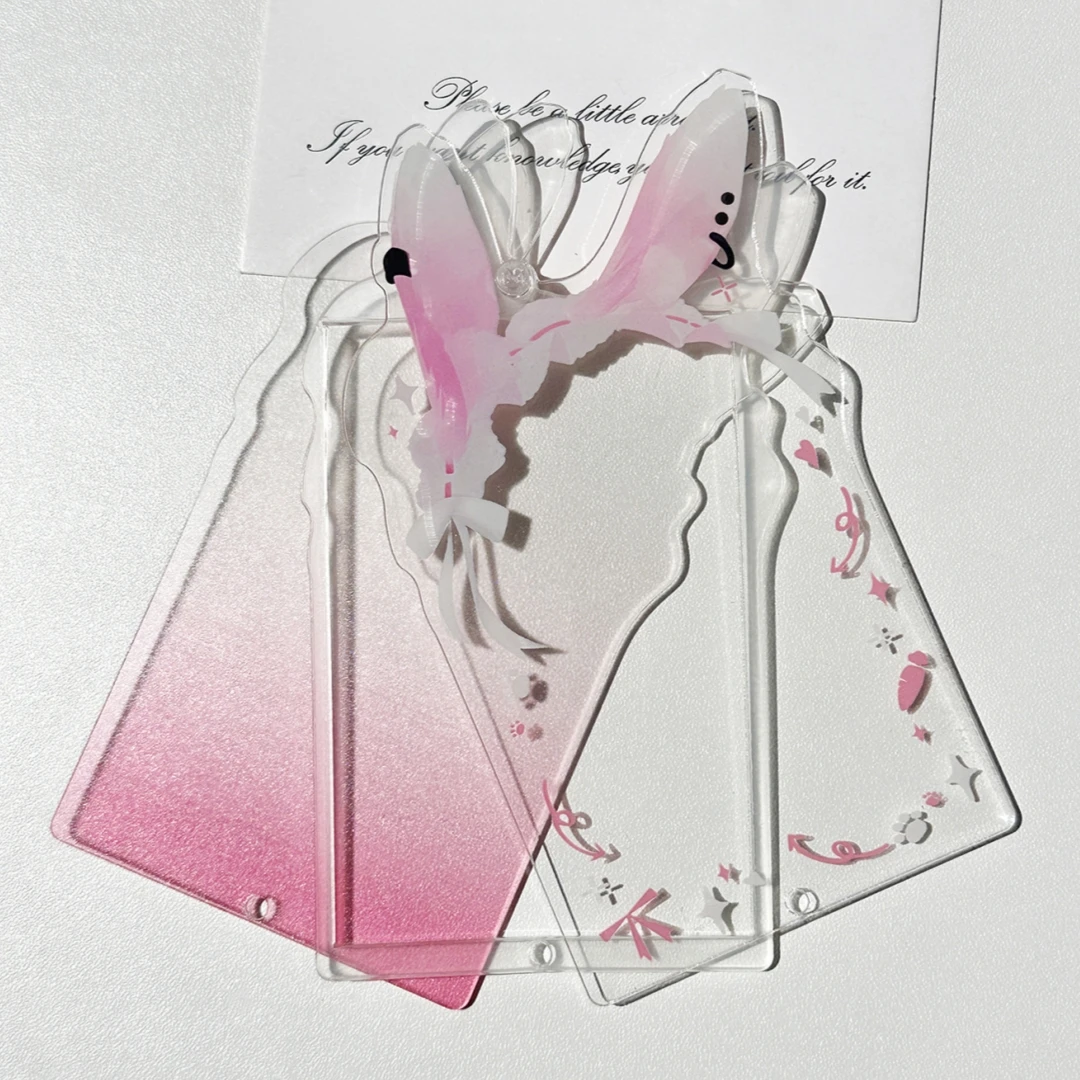 

Mini Photo Organiser High-Quality Acrylic Card Holder Cute Animal Ears Card Holder Stylish Kpop Photocard Holder For Girls K-Pop