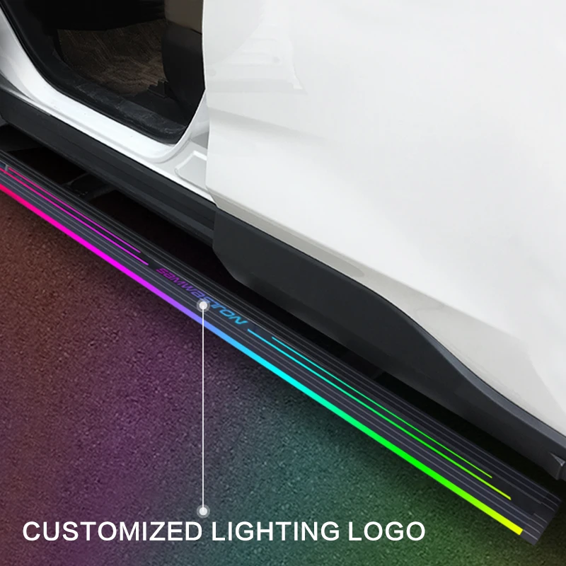 Electric Running Boards Retractable Aluminum Alloy Neon LED Light Automatic Power Side Step for NX200 NX300 2018 with Carry Bag