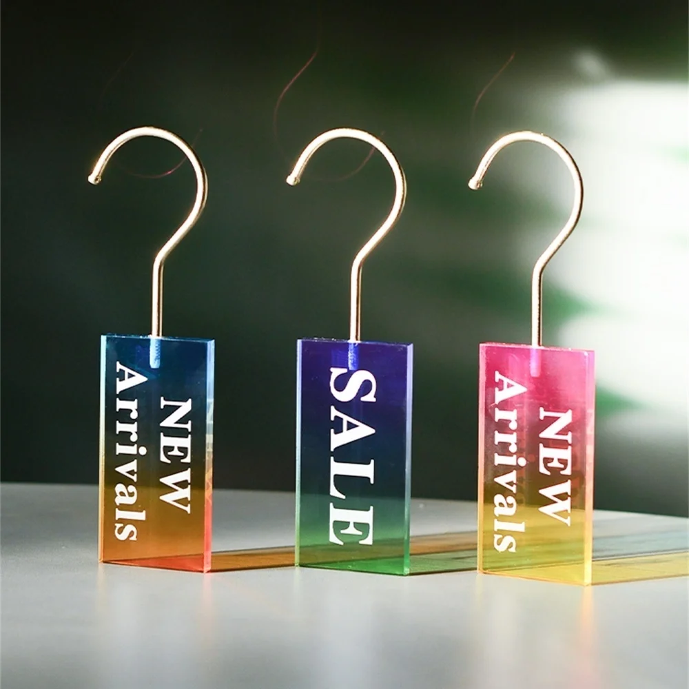 Creative design fashion new sunset gradient acrylic clothing store acrylic listed model SALE new arrivals listed hanging