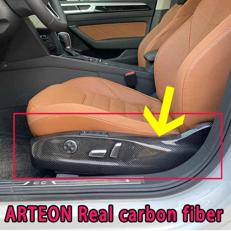 

For Arteon Real Carbon Fiber Seat Side Guard 2020 2021 2022 2023 Seat Memory Adjustment Carbon Fiber