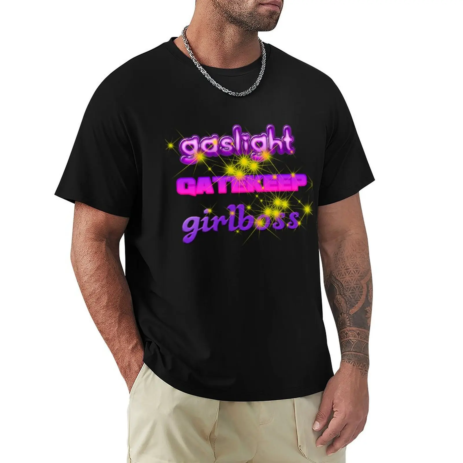 gaslight, gatekeep, girlboss T-Shirt Casual All Match Short Sleeve T-Shirt