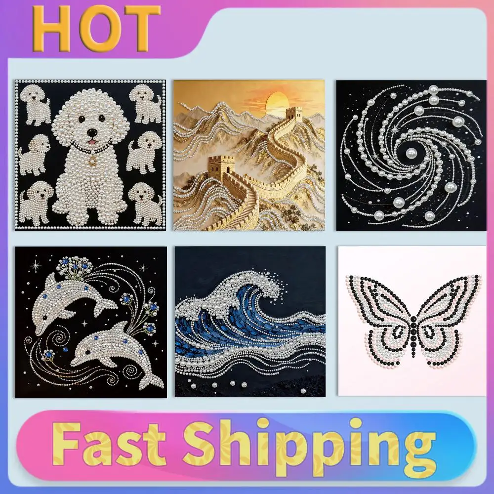 

DIY Animals Pearl Painting Kit for Adults Beginners Home Wall Decor Pearl Gem Paintings Picture Arts Craft 30x30cm With Frame