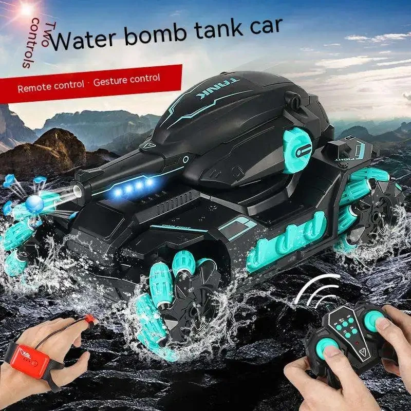 

Armored 2.4G 4WD RC Cars Children Toys Remote Control Car Toys For Boys Gesture Controlled Water Bomb RC Tank Children Toy Gift