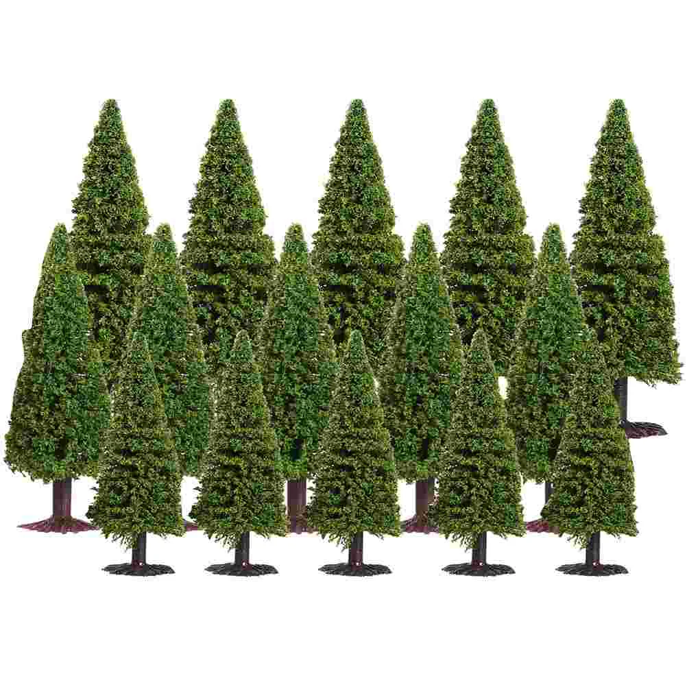 

15 Pcs Small Pine Tree Wire Christmas Child Decor Cedar Model and Sponge Trees Scenery