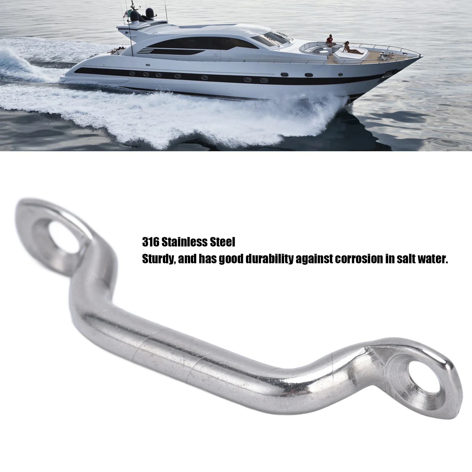 10Pcs Boat Top Pad Eye Deck Loop Tie Down 316 Stainless Steel Set Kit For Fixing Boat Top Eye Strap Boat Top Pad Eye