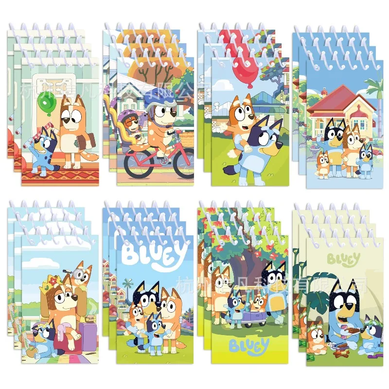 8pcs Hot Bluey Mini Notebook Set 16 Pages Notepad Student Class Stationery Office Journal Diary Cosplay Prop Party Favors Gifts