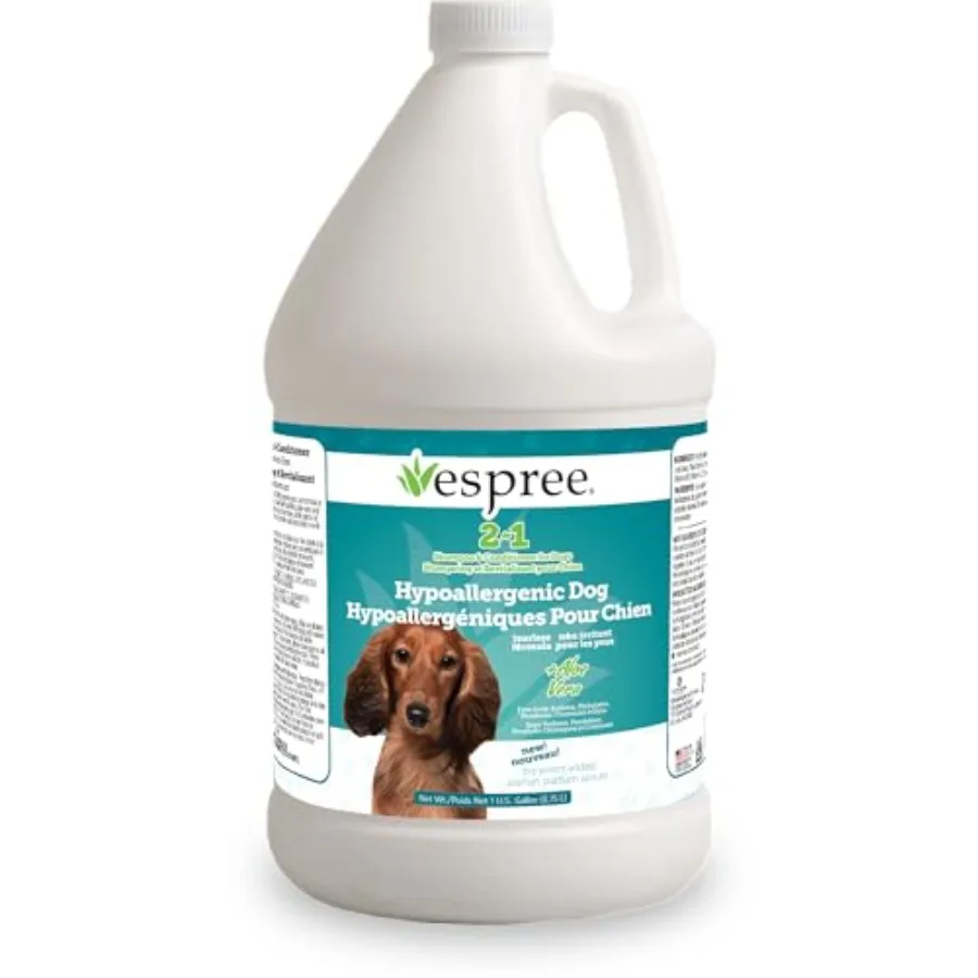 

Hypoallergenic Dog Shampoo and Conditioner, Salon Dog Grooming Supplies, Tearless Formula with Aloe Vera, Made Without Sulfates