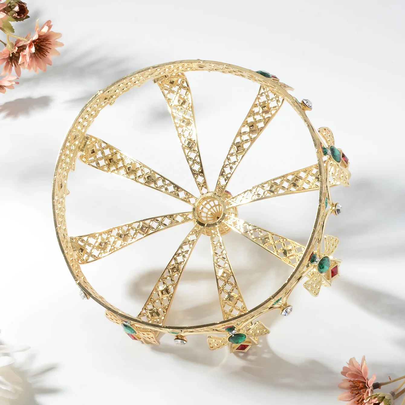 Fashion Crown Cross Rhinestone Palace Tiara Cosplay Party Props