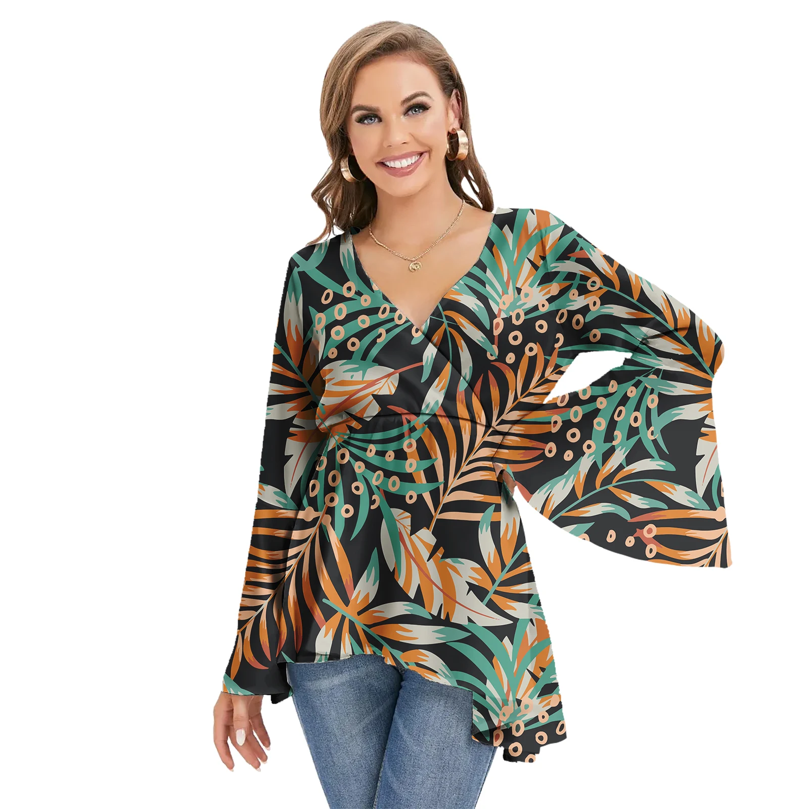 Customized Chiffon Shirts For Women Blouses Long Sleeve Blouses Polynesian Samoan style Print Ladies Chiffon Blouse