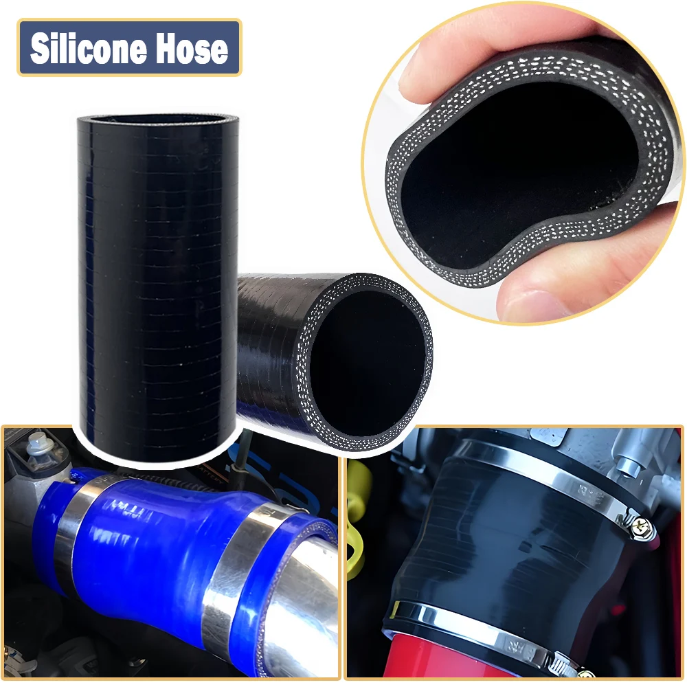 ID16-135mm Length100-1000mm manguera de silicona recta negra para coche tubo de refrigerante Intercooler tubo conector de turboc