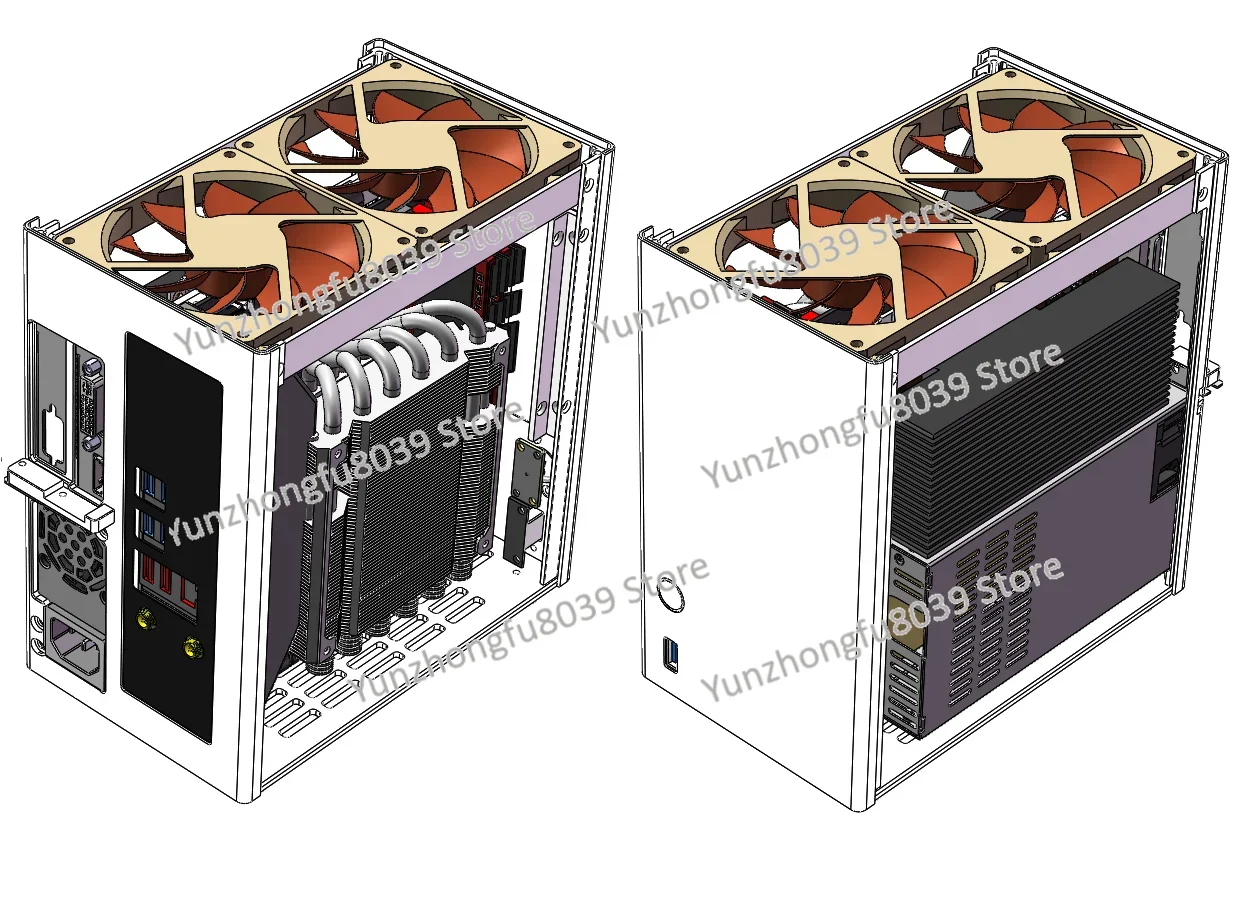 2024 New  ZS-A4DC/ITX half height knife card chassis version V3  4.3L volume all aluminum 1U