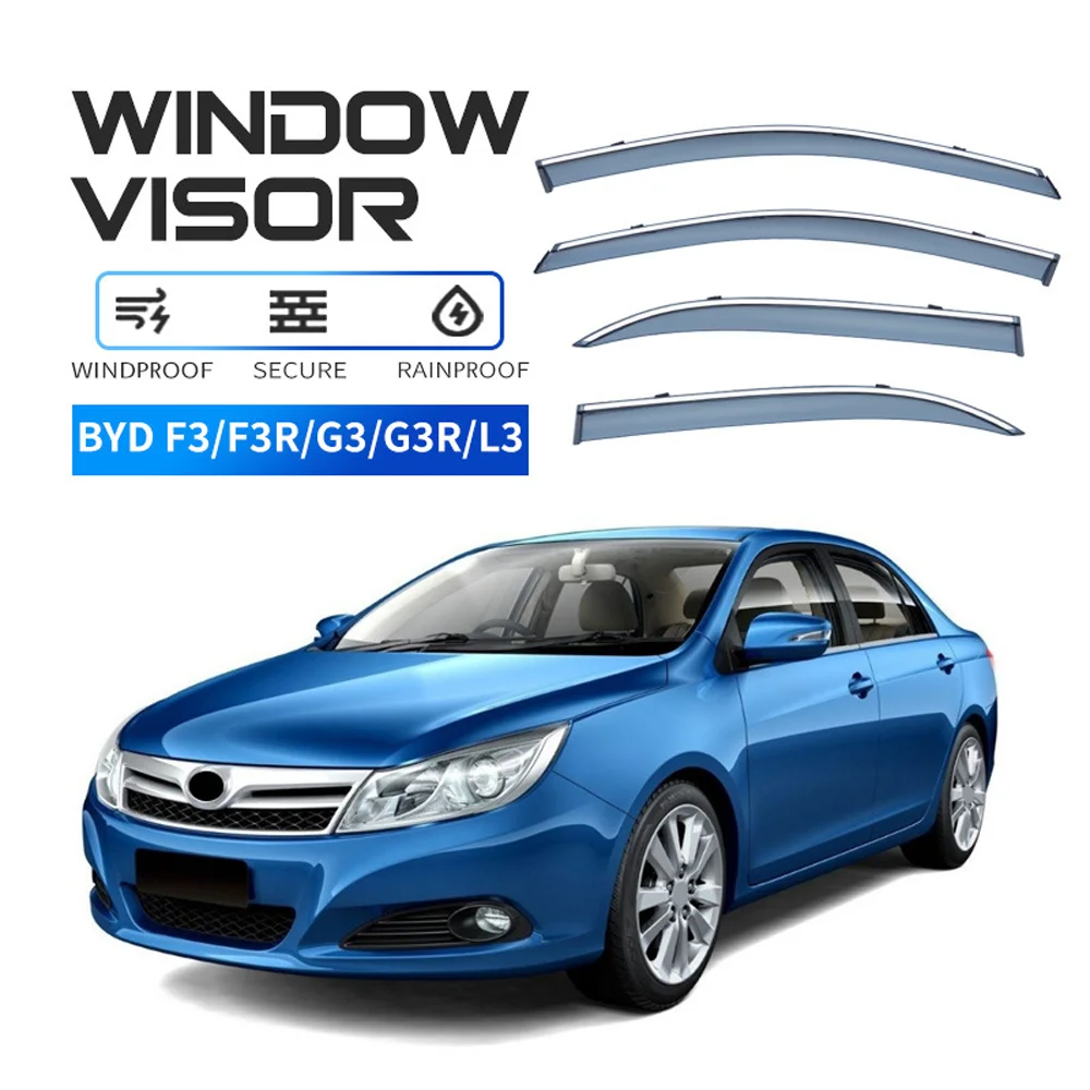 

Chrome Strips Rain Guards for BYD F3 F3R G3 G3R L3 Window Visor Wind Deflectors Door Visor Vent Shades Ventvisor